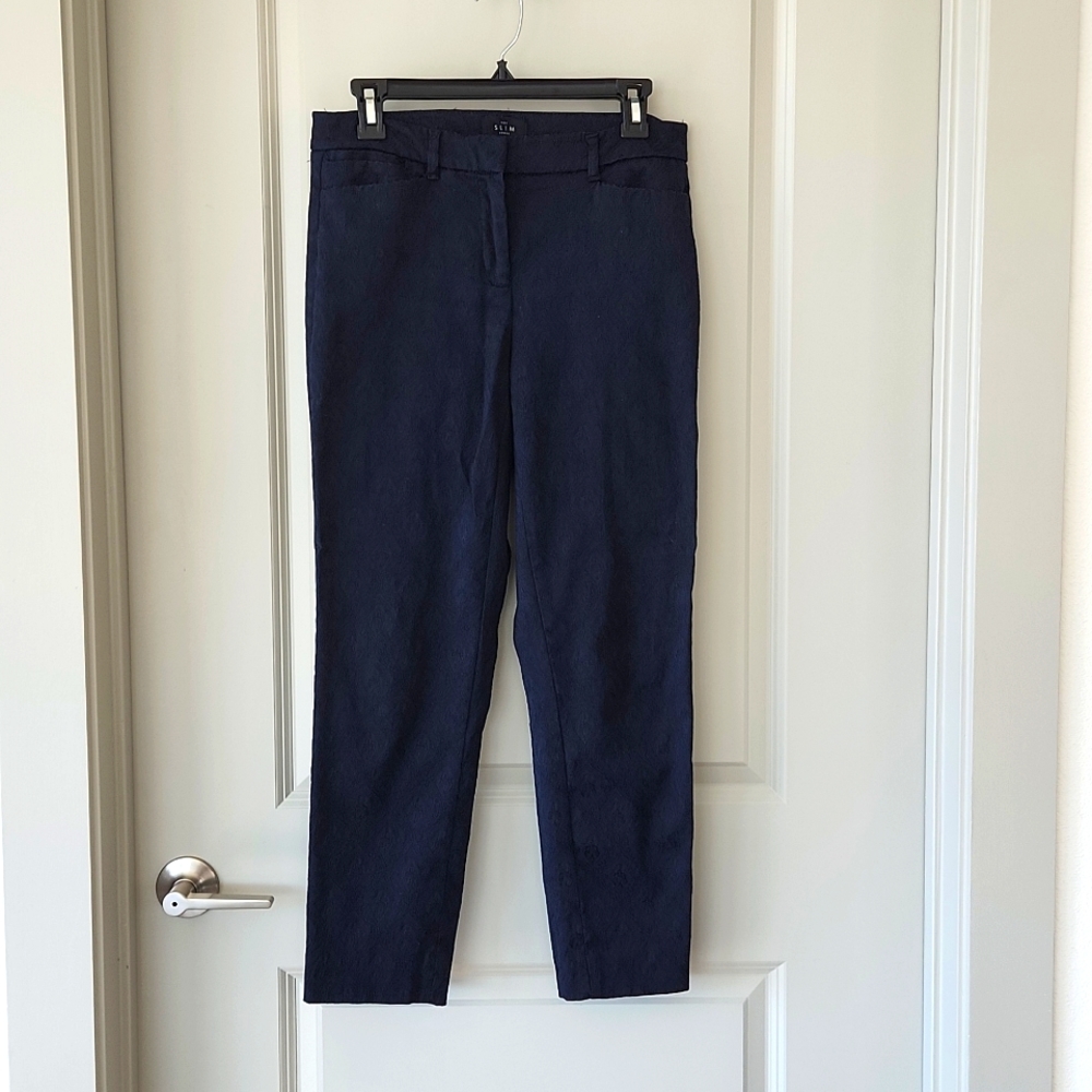 Navy Blue patterned dress slacks